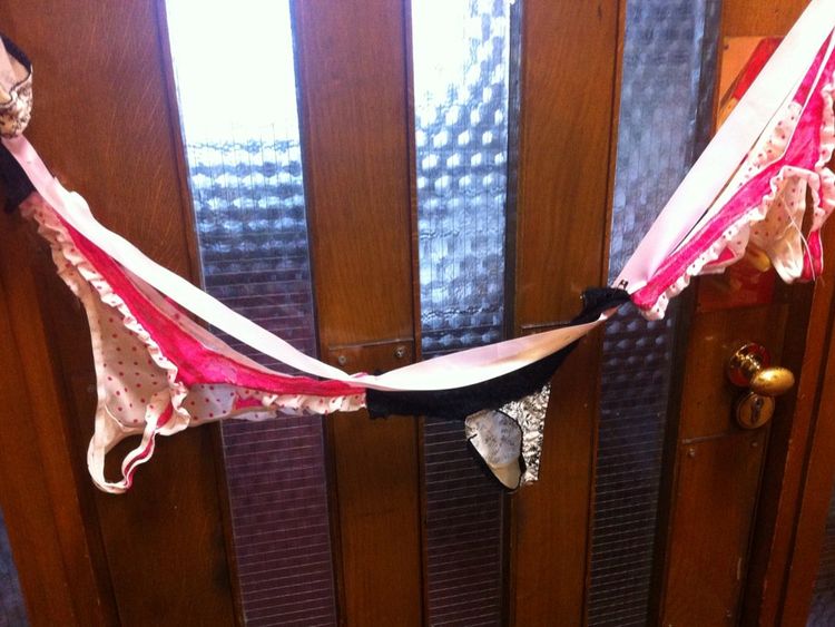 Tory MP Sir Christopher Chope's office targeted by a knicker protest. Pic: @CaroloineLucas
