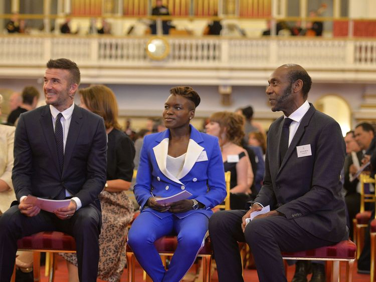 David Beckham, Nicola Adams and Sir Lenny Henry 