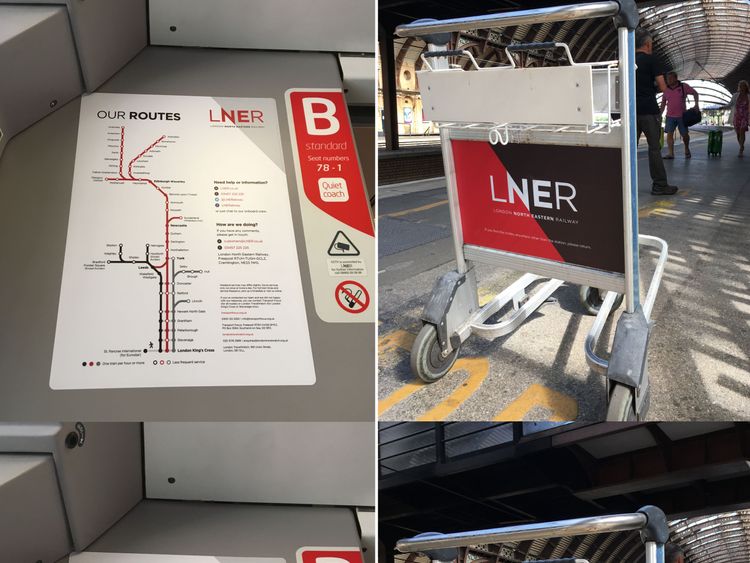 LNER logos are displayed at York station as the franchise gets under way