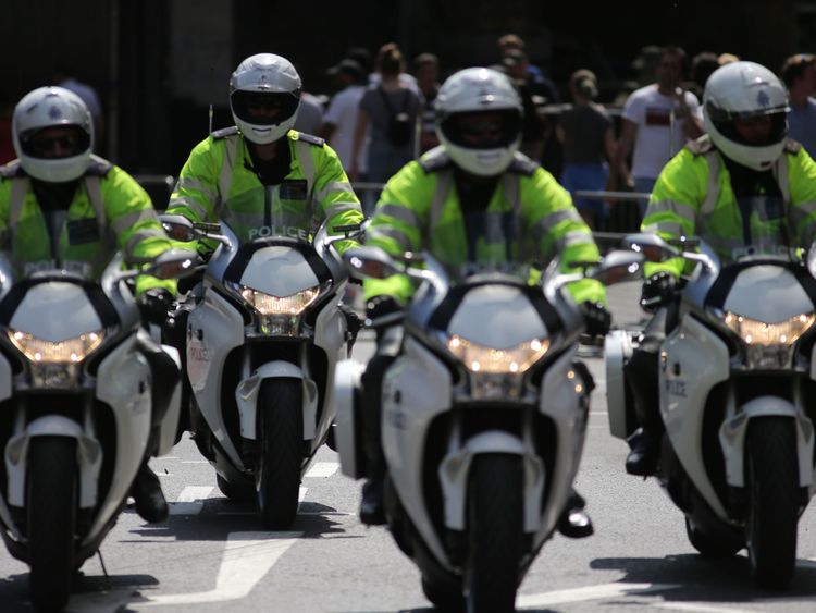 There was a large security presence at the service