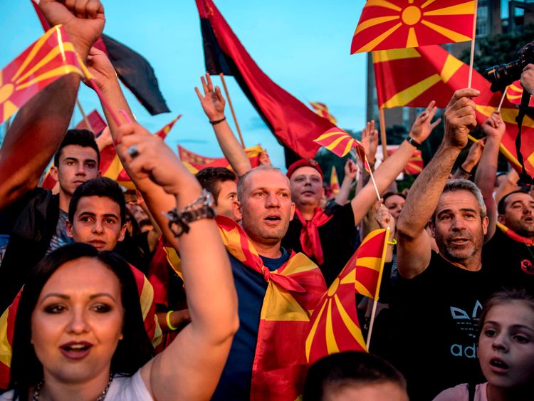 Protests against the name change have taken place in Skopje