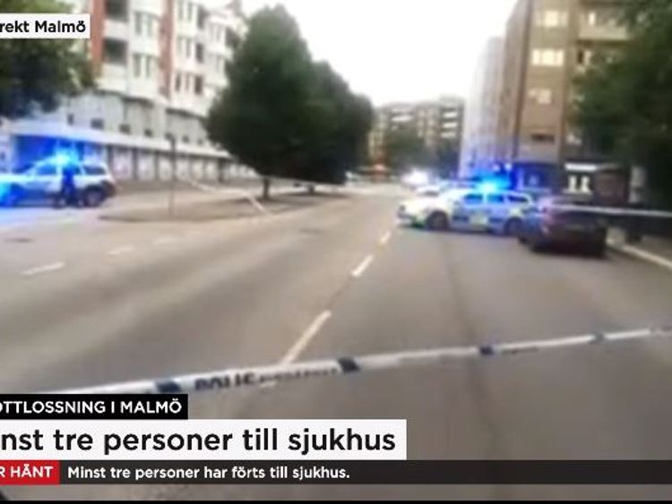 2 die of 6 men wounded in southern Sweden drive-by shooting