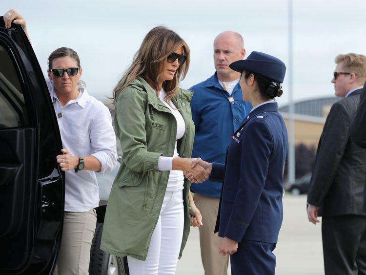 Melania Trump at Joint Base Andrews