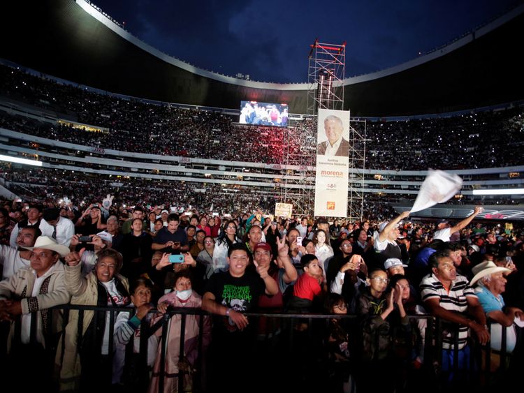 More than 80,000 people attended Lopez Obrador&#39;s last rally