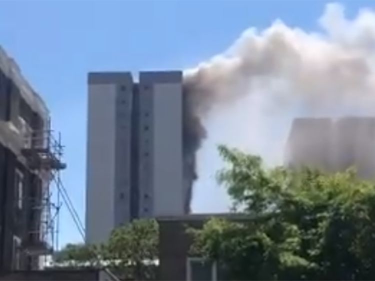 Huge fire breaks out in 12th-floor flat in London tower block Huge fire breaks out in 12th-floor flat in London tower block
