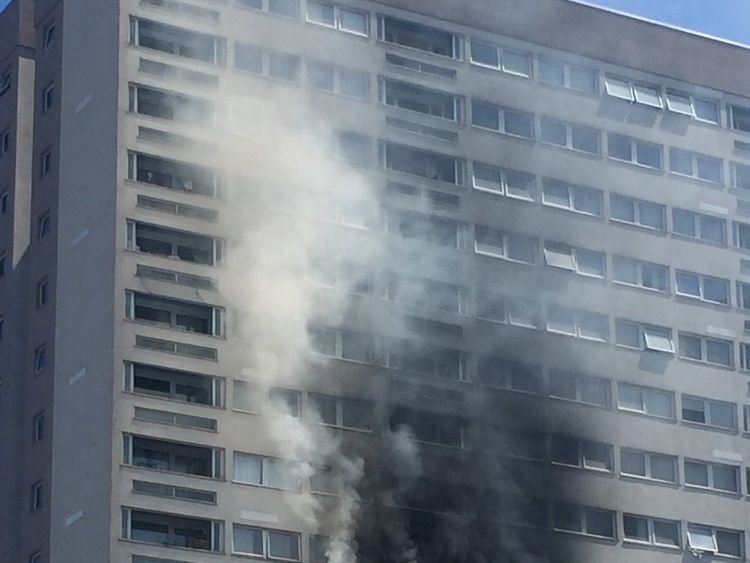 Tower block fire in Mile End