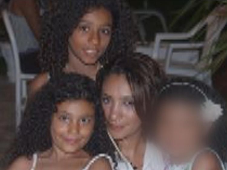 Mina Dich and her daughters Rizlaine and Safaa Boular when they were younger