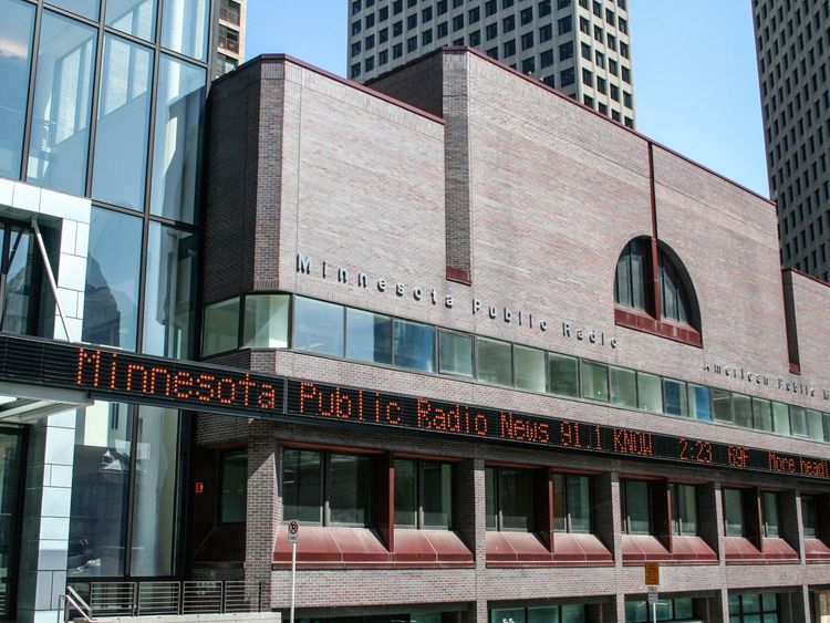 Minnesota Public Radio's building in St Paul in front of the UBS building. Pic: Tony Webster/Wiki
