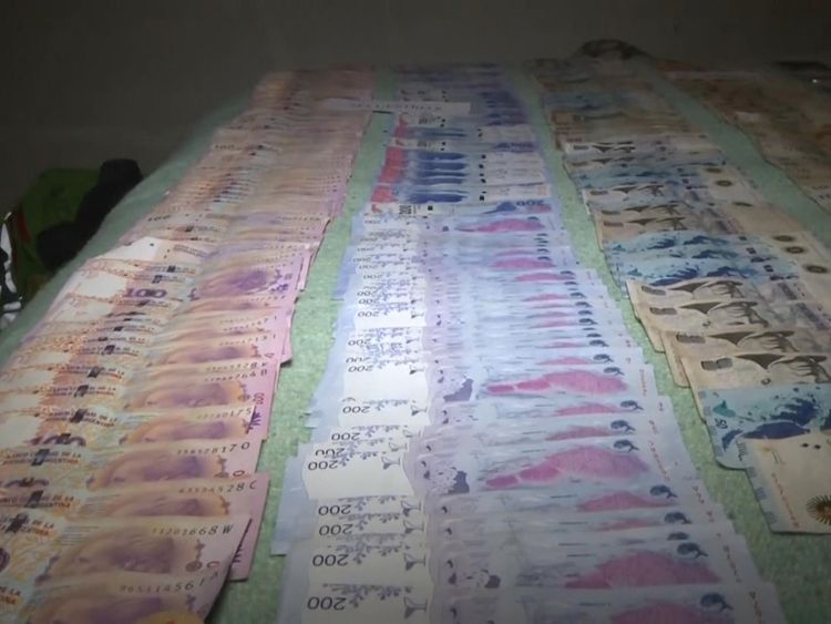 Police seized 400,000 Argentinian pesos