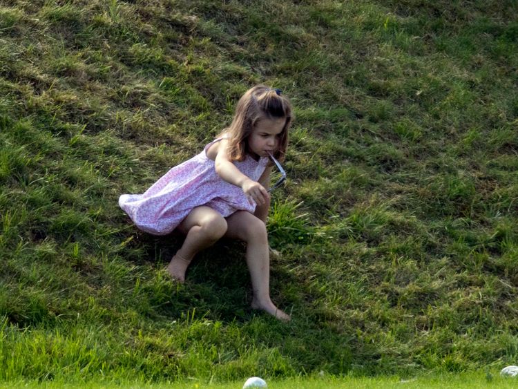 Princess Charlotte made the most of the great outdoors on Sunday afternoon