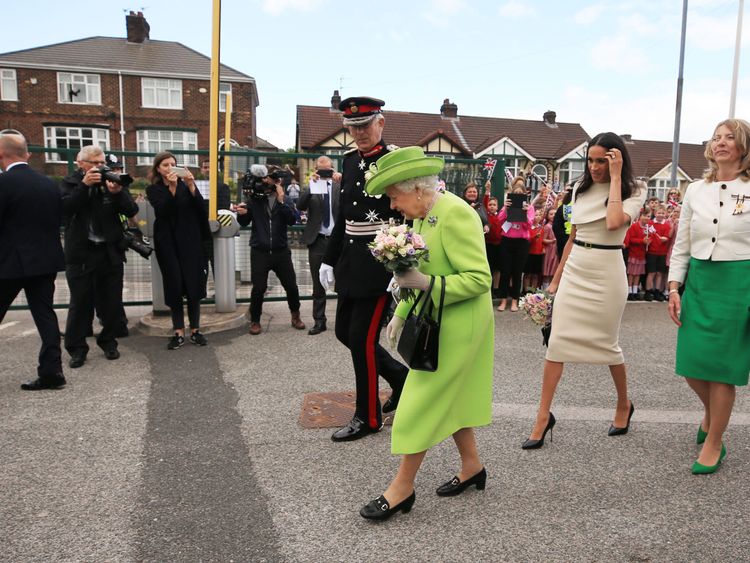 Queen Elizabeth II and the Duchess of Sussex