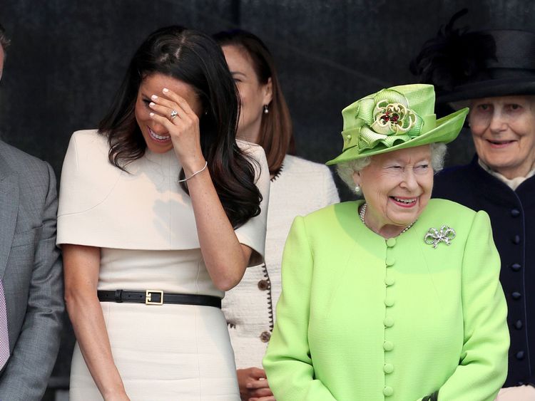 Queen Elizabeth II and the Duchess of Sussex 