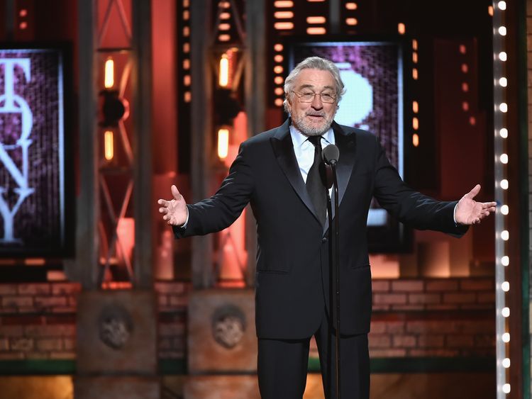 Robert De Niro speaks onstage during the awards ceremony in New York