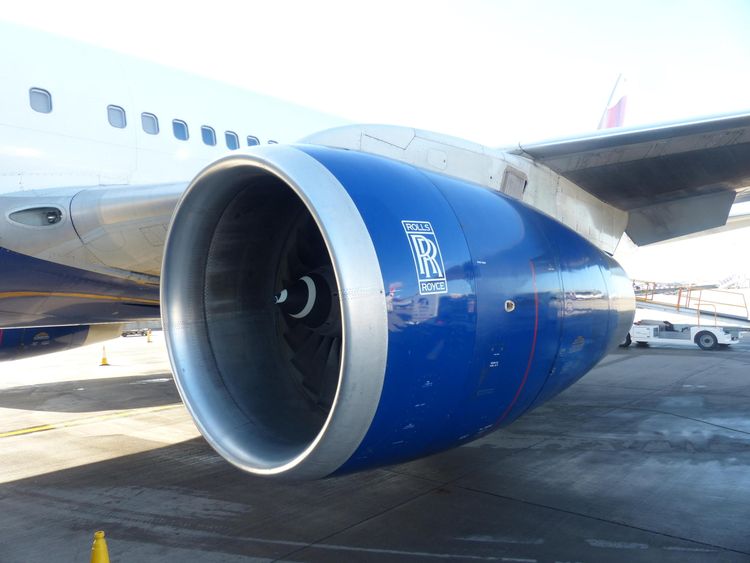British Airways Airbus with Rolls Royce jet engine