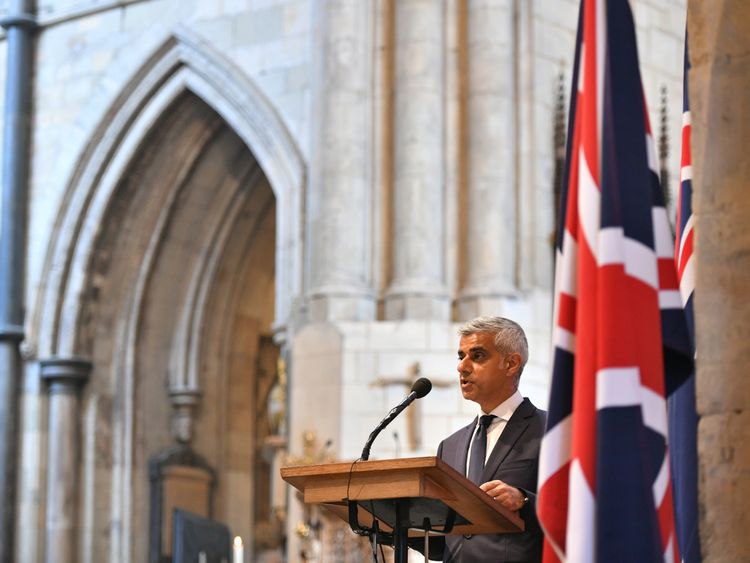 Sadiq Khan read at the service