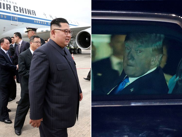 Kim Jong Un and Donald Trump have arrived in Singapore ahead of Tuesday's summit