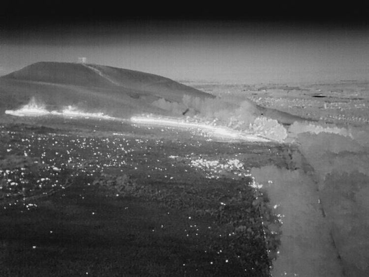 Thermal imaging picture from the Winter Hill fire. Pic: Lancashire Fire and Rescue