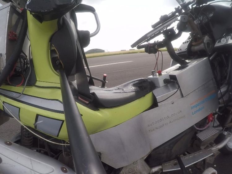 Sky News has been given an exclusive ride on the first self-driving motorcycle.