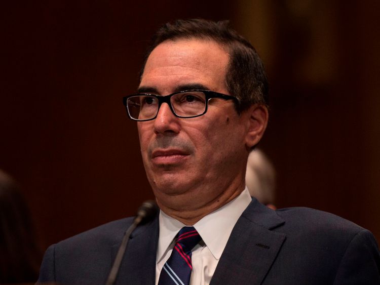 US Treasury Secretary Steven Mnuchin testifies before a Senate Appropriations Committee for Financial Services hearing on the proposed FY2019 budget for the Treasury Department in Washington, DC on May 22, 2018. (Photo by Andrew CABALLERO-REYNOLDS / AFP) (Photo credit should read ANDREW CABALLERO-REYNOLDS/AFP/Getty Images)

