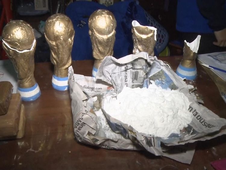 The gang used replica trophies to haul the drugs