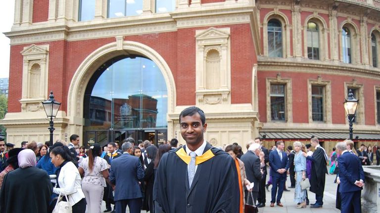 Abishek Rolands graduated from Imperial College London