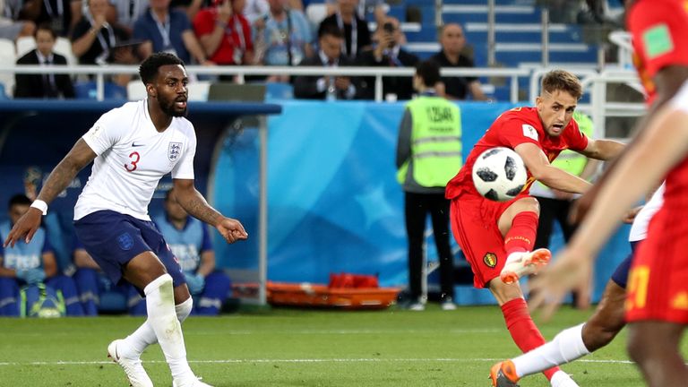 Belgium's Adnan Januzaj scores against England 