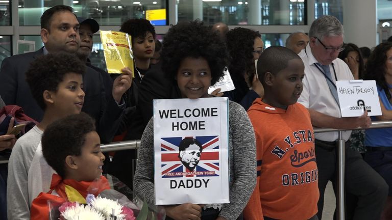 Andy Tsege&#39;s family were waiting for him at Heathrow