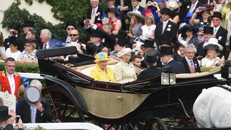 The Queen rode with The Princess Royal