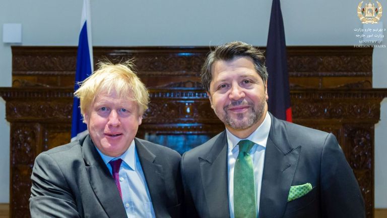 Boris Johnson meeting the Afghan Deputy Minister of Ministry of Foreign Affairs