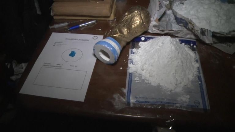 About 10kg of cocaine was found in the haul