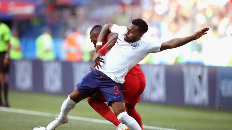 Danny Rose of England takes on Abdiel Arroyo of Panama during the 2018 FIFA World Cup Russia