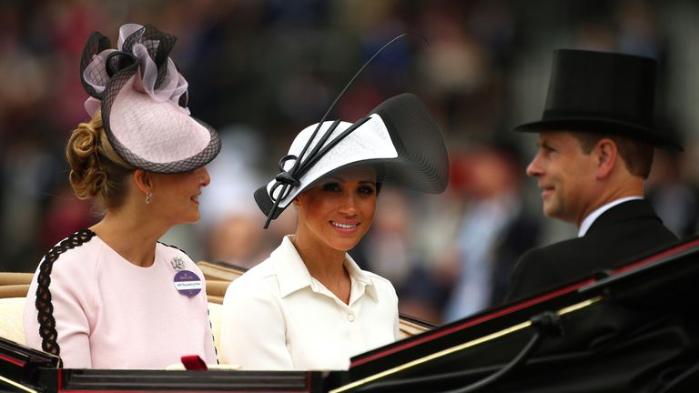 The Duchess of Sussex arrives in the carriage procession