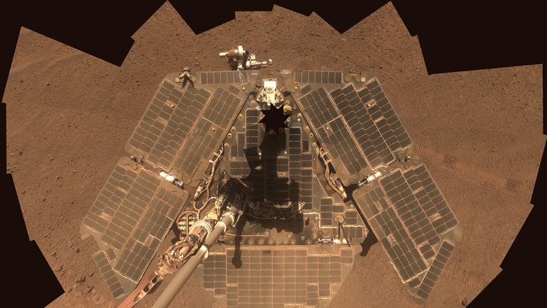 The Opportunity rover pictured in 2014