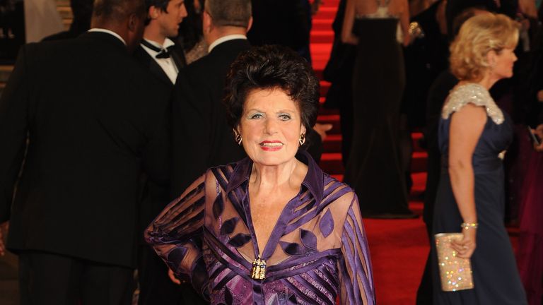 LONDON, ENGLAND - OCTOBER 23: Eunice Gayson attends the Royal World Premiere of 'Skyfall' at the Royal Albert Hall on October 23, 2012 in London, England. (Photo by Eamonn McCormack/Getty Images)
