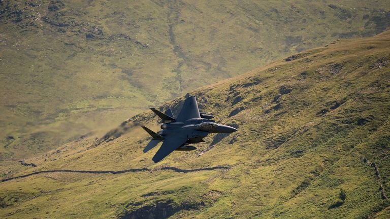 Fighter jets low flying exercise in Wales | UK News | Sky News