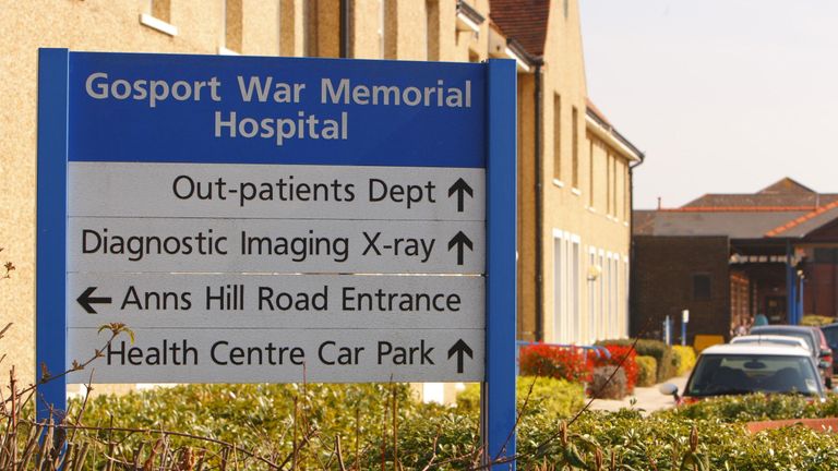File photo dated 20/03/09 of the Gosport War Memorial Hospital in Gosport, Hampshire. A…