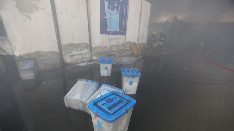 Staff rushed to save ballot boxes from the warehouse