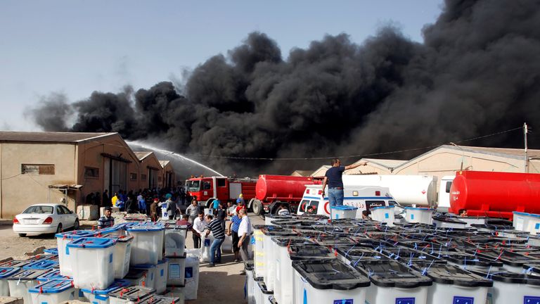 Ten fire lorries arrived to battle the flames