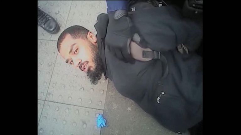 Body-worn camera footage has shown the moment Khalid Ali was taken down by armed police near Parliament.