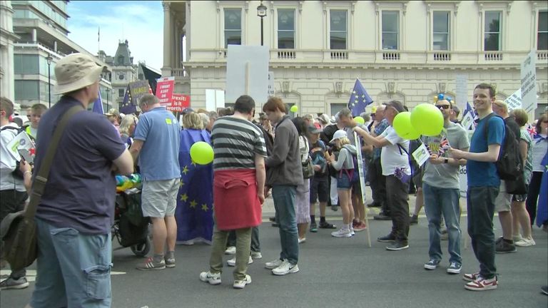 Organisers of the People&#39;s Vote march expect thousands of anti-Brexit supporters to descend on Parliament Square