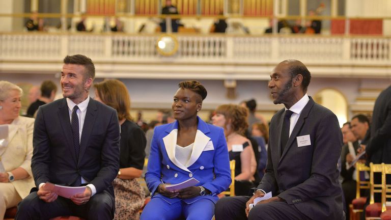David Beckham, Nicola Adams and Sir Lenny Henry 