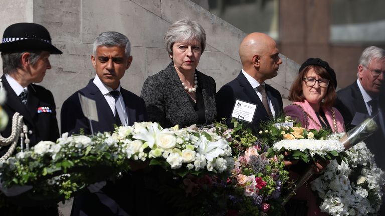 Theresa May and Sadiq Khan were among those who attended