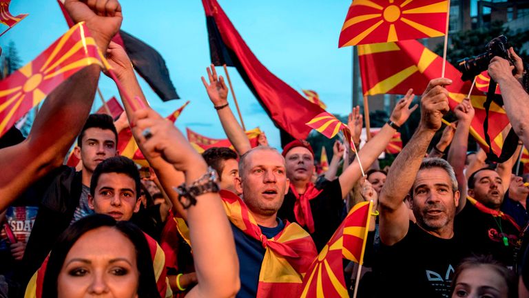 Protests against the name change have taken place in Skopje