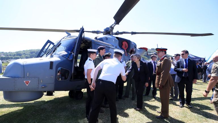 Prime Minister Theresa May meets members of the Armed Forces 