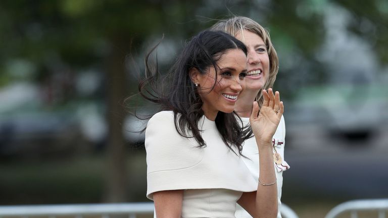 The Duchess of Sussex at the opening of the new Mersey Gateway Bridge, in Widnes, Cheshire