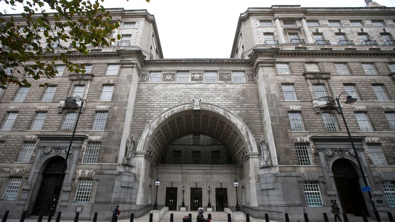 Thames House, the headquarters of the British Security Service (MI5)