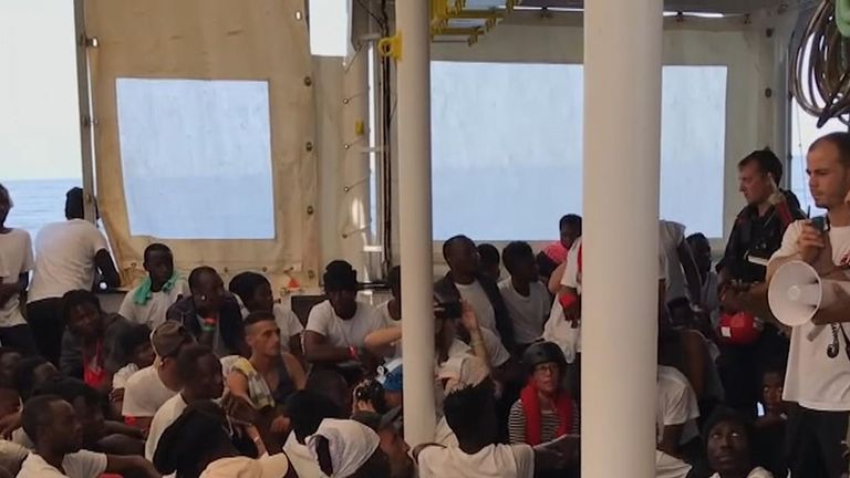 Migrants aboard Aquarius heading for Spain