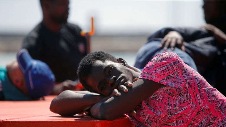 Migrants aboard dinghies were intercepted off the coast of Spain on Thursday