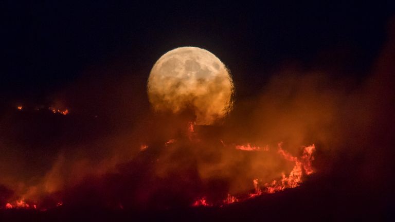 A major incident has been declared over moorland fires