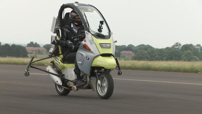 Sky News&#39; Thomas Moore tested out one of the first autonomous motorcycles.
